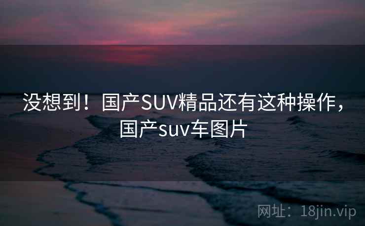 没想到!国产SUV精品还有这种操作,国产suv车图片 没想到!国产SUV精品还有这种操作,国产suv车图片